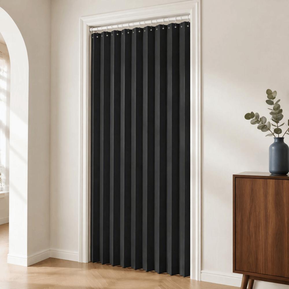 Thick Folding Door Curtain Waterproof Closet Curtain Partition Curtain Bath Curtain Bedroom