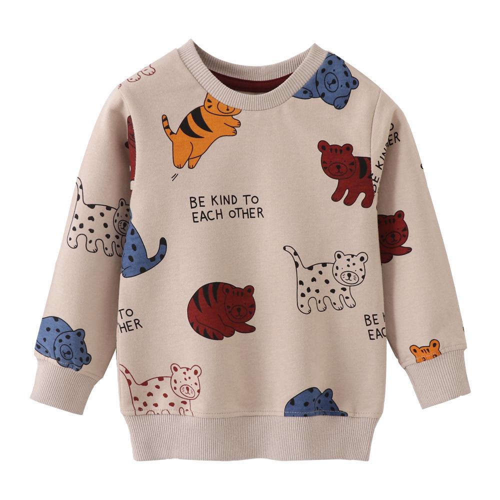 Boys Cartoon Terry Cotton Long-Sleeve Hoodie - Autumn European & American Style Children s Clothing 140cm