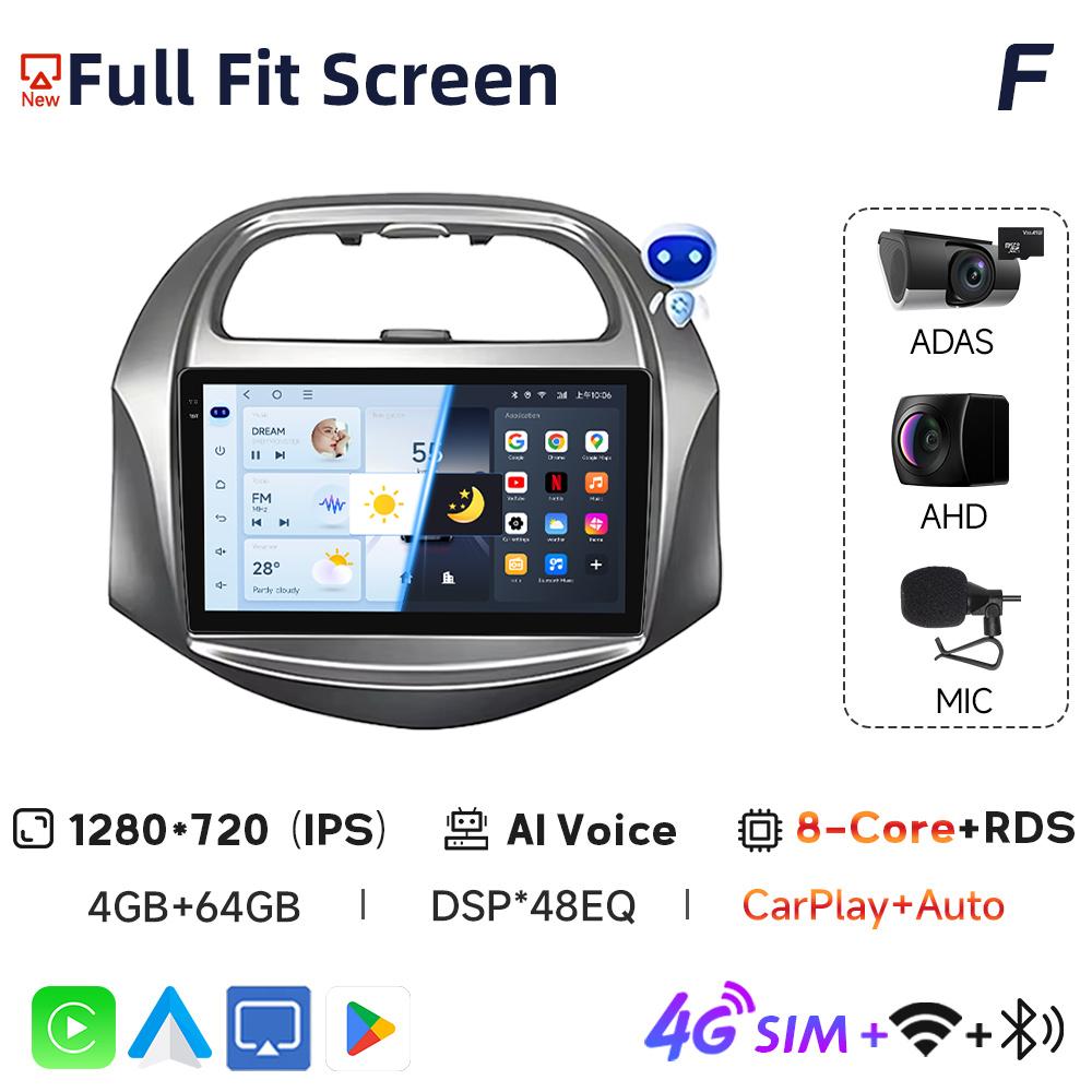 JIUYIN Incell Car Stereo with Screen for Chevrolet SPARK BEAT Android Auto Wireless Carplay 4G Electronics Navigation with Frame
