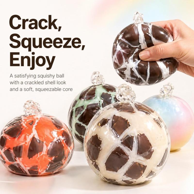 Wax Cracking Squishy, Crunchy Chocolate Squishy Ball, Soft Sensory Squeeze Toy for Stress Relief
