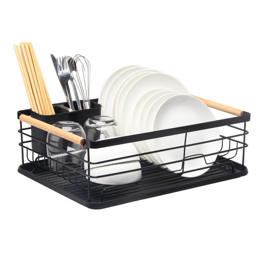 Storage Rack Iron Frame Storage Rack Pot Pan Storage Shelf with Drain Tray Strong Bearing Capacity Hollow Design for Organizing чёрный 7790₽