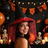 Comfortable Breathable Witch Hat Steeple Halloween Hat with Lace Edge Lightweight Decorative Headwear for Parties Pointed Headwear Cosplay