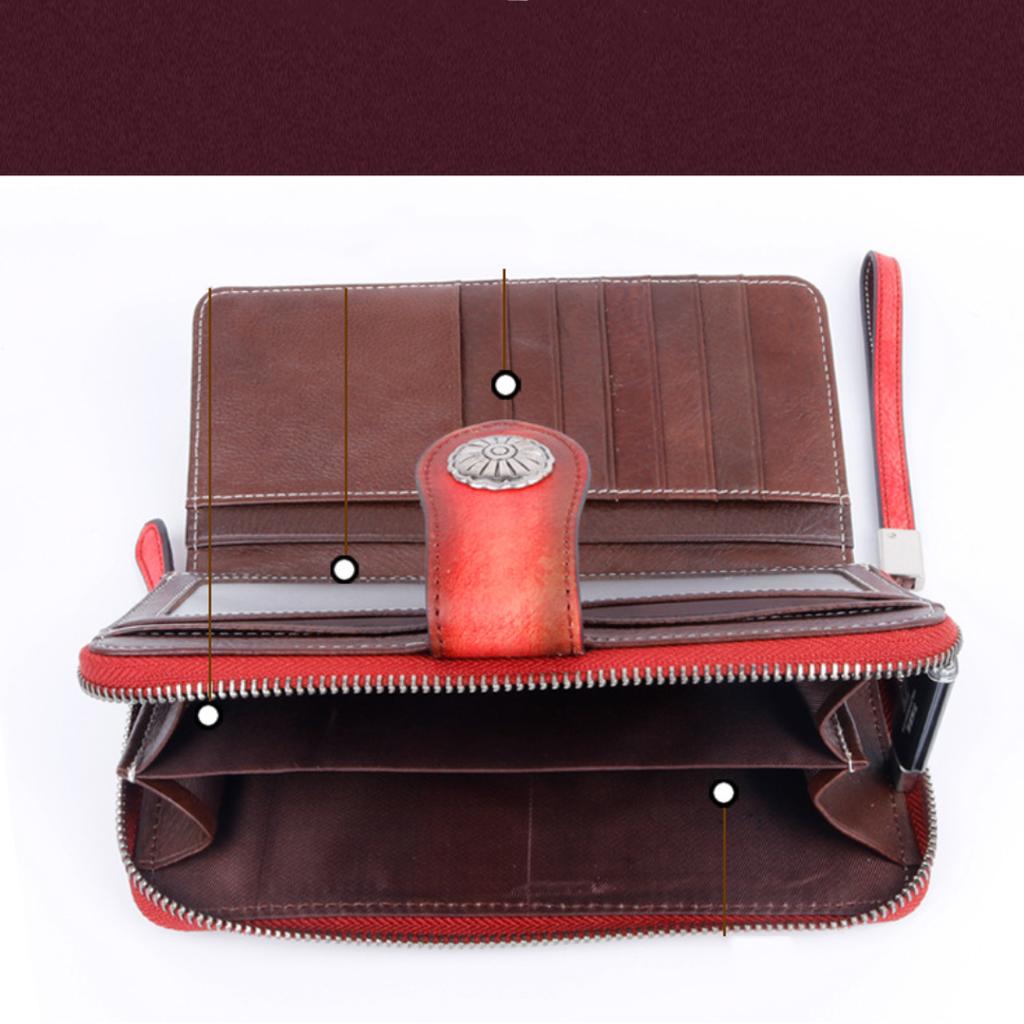 New vintage leather clutch bag Fashion top layer cowhide creative women's purse