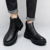 Fashion Black men's boots Warm and Thick Bottom Style for Autumn and Winter New classics casual adult fashion quality leather shoes
