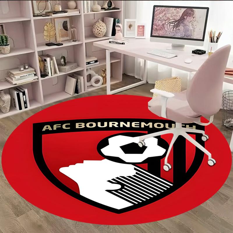 1pc Football Team (61) Print Round Carpet Chair Round Carpet Suitable for Bedroom Living Room Home Decorative Carpet