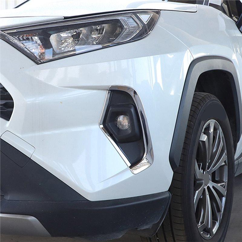 Front Fog Lamp Light Cover Trim Decoration Overlay Frame Car Fit For TOYOTA RAV4 RAV 4 XA50 2019-2026 Silver