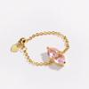 Double Heart Adjustable Chain Ring Exquisite Minimalist Zirconia Chain Rings Stackable Simple Women Link Chain Ring Daily Wear