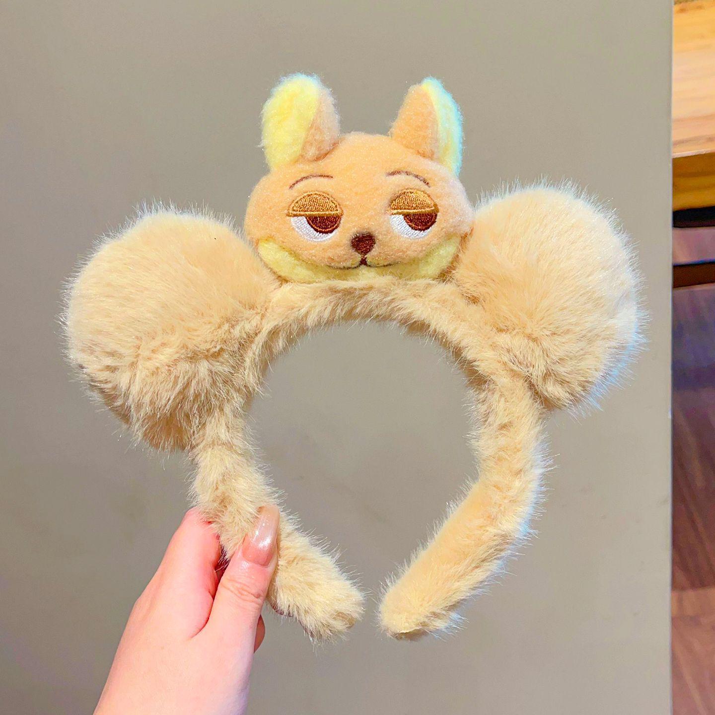 

Versatile Cartoon Bear & Fox Fur Hair Hoop for Photos—Enhances Face Appearance, Hair Tie & Ring Accessory