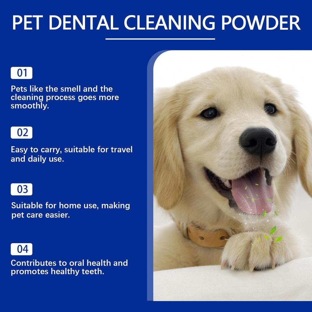 YEGBONG Dog Dental Cleaning Powder - Gently Cleans Tartar and Stains, Freshens Breath