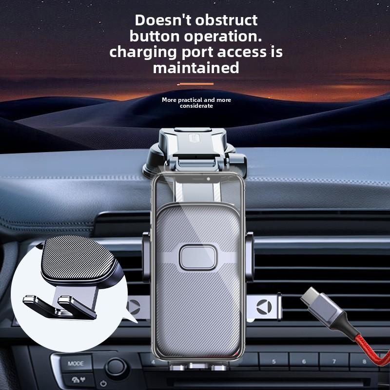 Suction Cup Car Phone Holder Dashboard Folding Stand 360° Multi-Angle Rotation Stable Mount for Horizontal & Vertical Navigation in Car