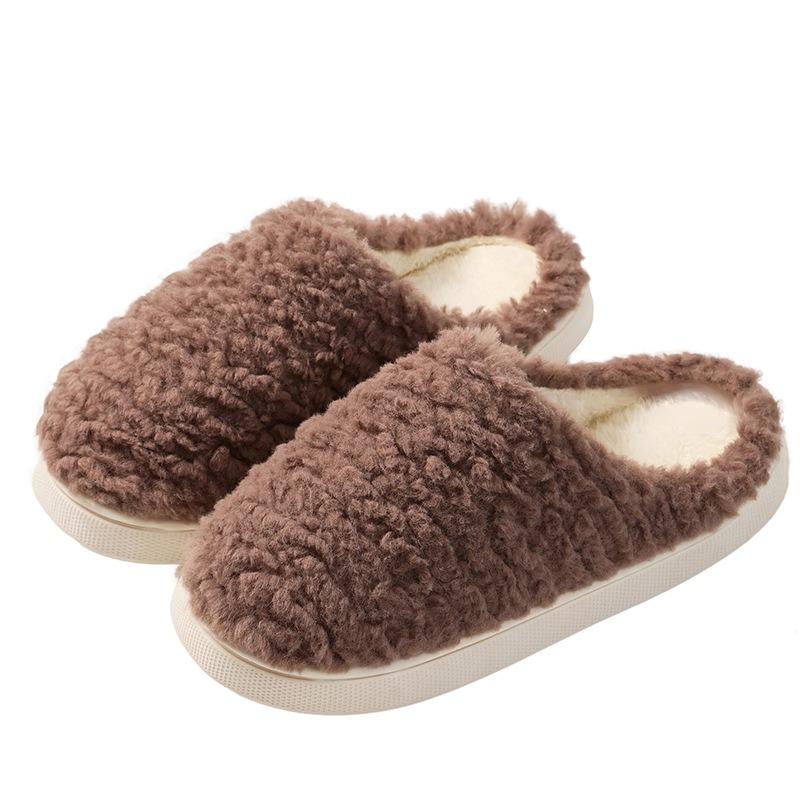 New cotton slippers women's winter home indoor warm couple non-slip plush slippers men's autumn