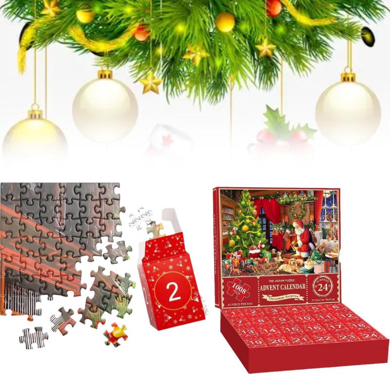 Jigsaw Christmas Puzzle Advent Calendar Puzzle Blind Box Toy Holiday Countdown