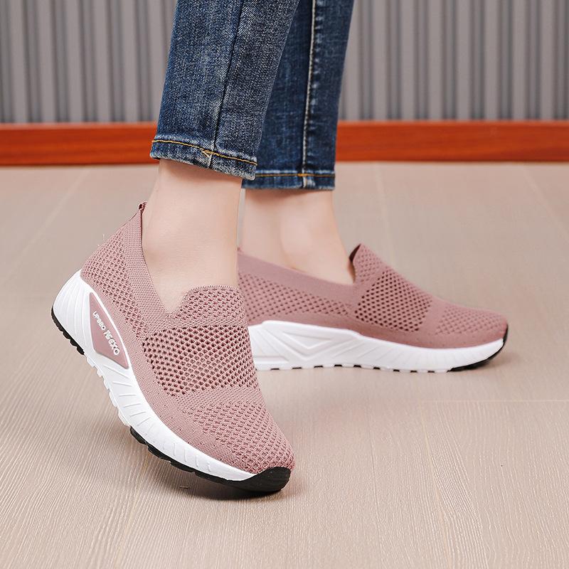 Women's Sneakers Fly-woven Mesh Shoes Lightweight Soft-soled Casual Shoes Women