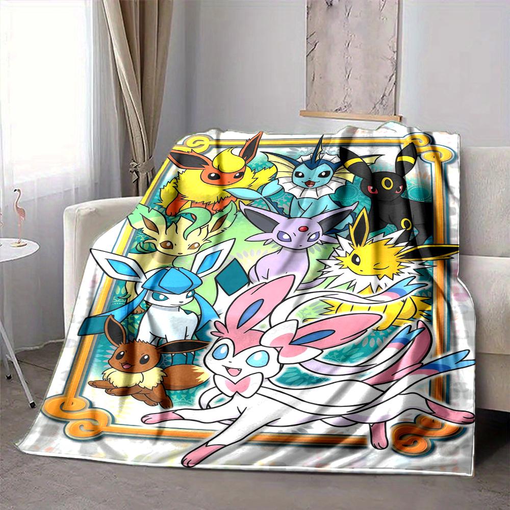 1Pc Eevee Evolution Fantasy Blanket Soft And Comfortable Casual Warm Camping Travel Christmas Halloween Xmas Gift Em92842