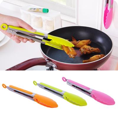 8 Inch Silicone Tongs Mini Kitchen Tongs with Silicone Tips Small Serving Tongs Stainless Steel