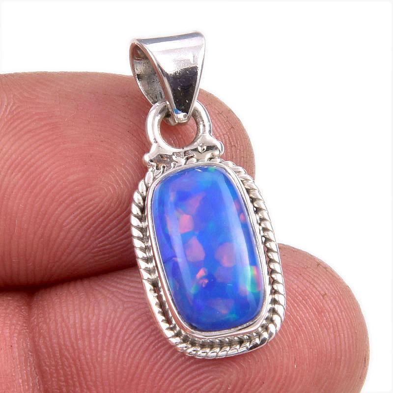 

Natural Ethiopian Opal Gemstone Handmade 925 Solid Silver Pendant 1.25 q2a27