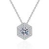Yin Baichuan S925 Sterling Silver Moissanite Hexagonal Pendant Necklace for Women - Trendy, Versatile, Everyday, Festival Gift