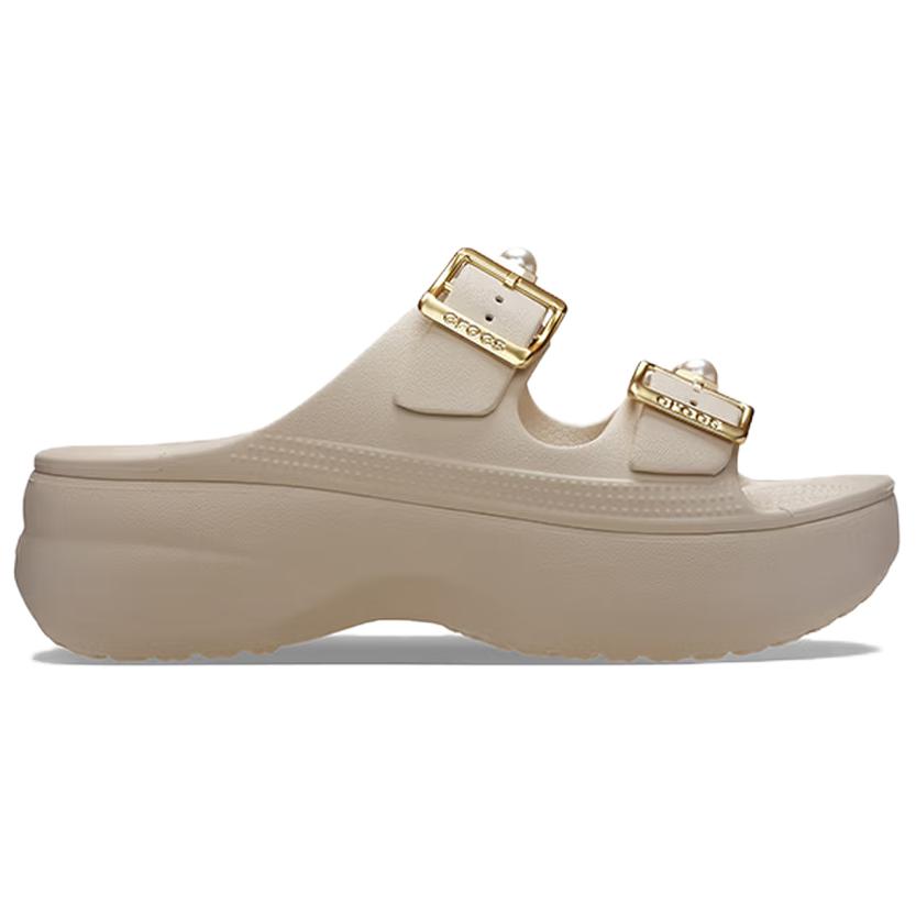 Crocs Classic Cloud Comfort Decorative Slide Sandals Women Sandals Beige Gold 215573-2TC