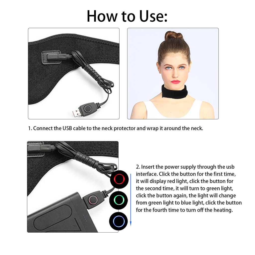 Hted Neck Wrap Relieve Neck Pain Hting Therapy   USB Hted Cervical Collar