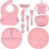 Children's Silicone Tableware Set: 8-Piece Suction Cup, Anti-Fall for Baby & Mom