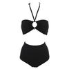 Swimsuit Women 1011 New Sexy Internet Celebrity Split Babes Bikini Neck Tube Top High Waist Hot Spring Swimsuit