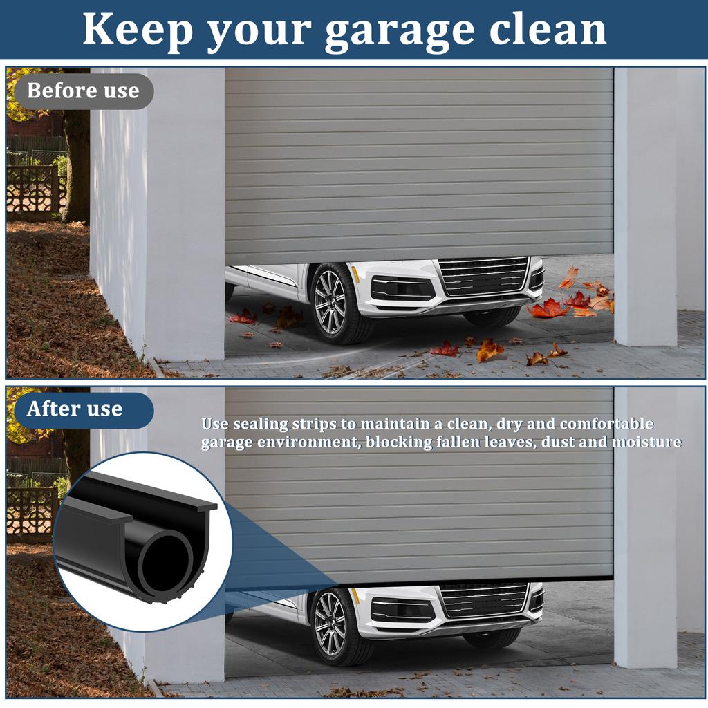 Dichtungsstreifen für Garagentore unten, solide, wasserdichte Dichtungsstreifen für Garagentore, staubdicht, Wetterschutz für Garagentore zur Sauberhaltung
