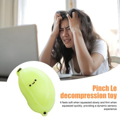 Yousheng Simulation Cartoon Banana Squeeze Toy Stretchy Slow Rebound Smiling Banana Fidget Toy Portable Simulated Fruit Shape Sensory Toy