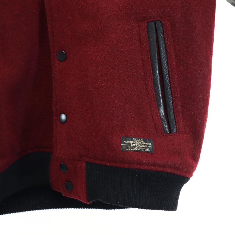 JACKROSE Wool Blend Long Sleeve Jacket 3 Wine-red Sleeve Leather Men's Used