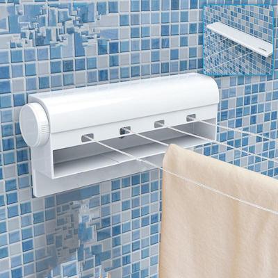 Suport de rufe retractabil montat pe perete, pentru interior, exterior, umeraș telescopic pentru uscare haine