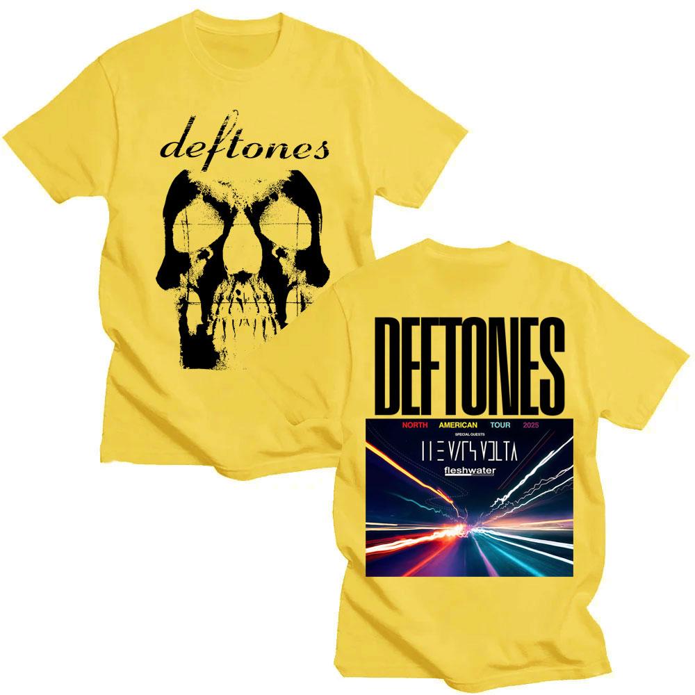 Hip Hop Rock Deftones North American Tour 2025 T-shirt Trendy Vintage Men Women Hipster T-shirts Cotton Loose T Shirt Fans Gifts
