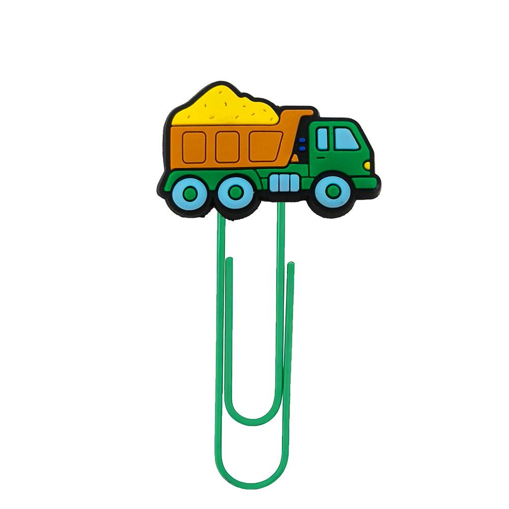 Mini Car Paperclip U-Shaped Pin: Cute PVC Cartoon Colored Bookmark
