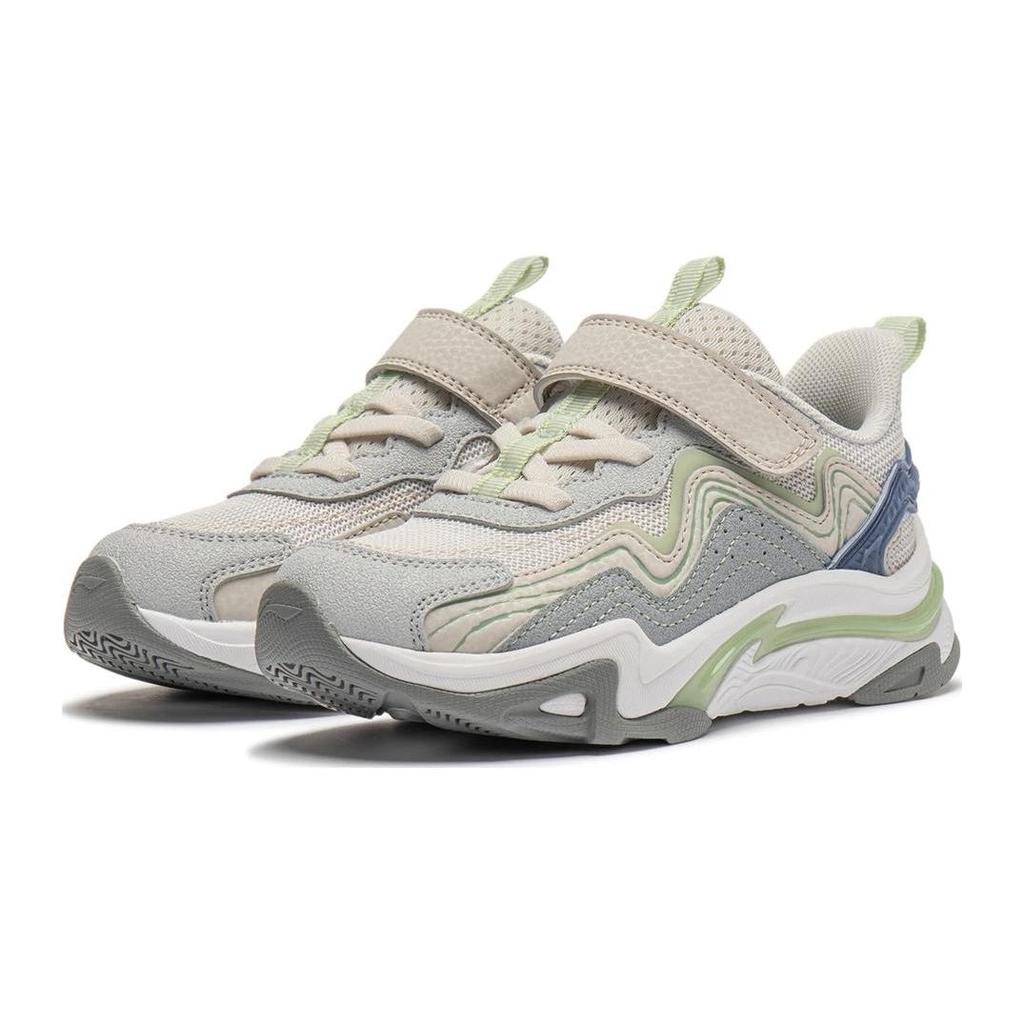 Li Ning Kids Sports Trend Low Top Running Shoes Kids Sneakers Gray White YKNU010-1