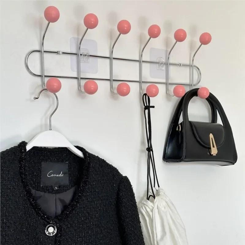 Entrance Hall Wall Coat Racks Bedroom Clothing Storage Hanger Rack Hooks Portable Backpack Cap Scarf Clothes Organizer Hangers