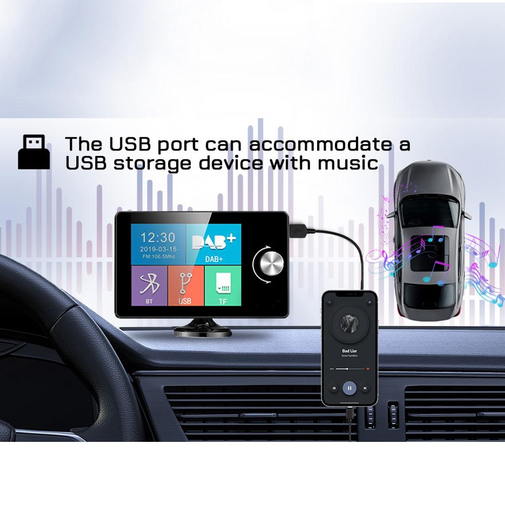 Ezonetronics DAB Radio Receiver In Car with Screen Stereo Sound Digital Signal Antenna Broadcast Adapter FM Transmitter