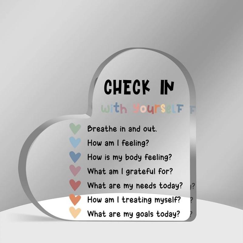 Gentle Reminders Heart - Self-Love Mental Health Gift for Home & Office