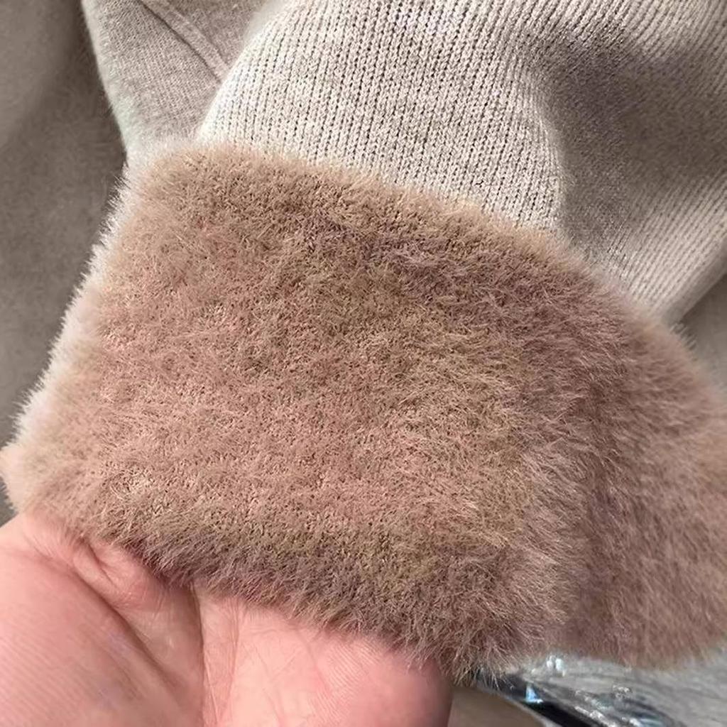 Design Sense Fleece Semi-turtleneck Sweater Women's Autumn and Winter Thickened Warm Integrated Fleece Bottoming Shirt