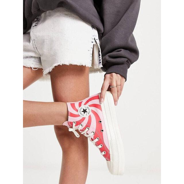 

Розовые высокие кроссовки с завитками Converse Chuck Taylor All Star Lift