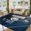 Manchester City Design Crystal Velvet Rug Soft Decorative Mat for Bedroom Entrance