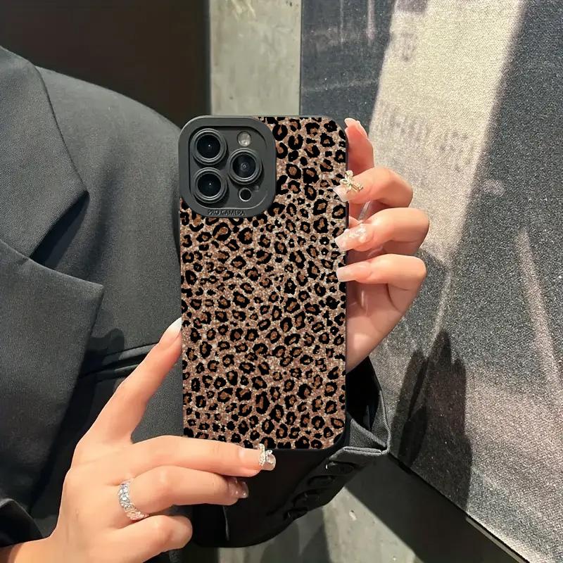 Brown Leopard Print Silicone Phone Case For iPhone 17 16 15 14 13 12 11 Pro Max 17Air 16E XS X XR 7 8 Plus Shockproof Soft Cover