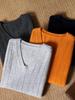 Men's 100% Pure Wool V-Neck Thickened Sleeveless Knit Vest - Solid Color, Ribbed, Slimming, Warm