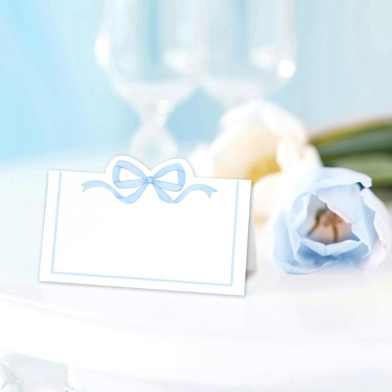 Lot de 100 Cartes de Table Nœud Rose Cartes de Placement Étiquettes vierges d'attribution de place pour Mariages et Réunions Sociales