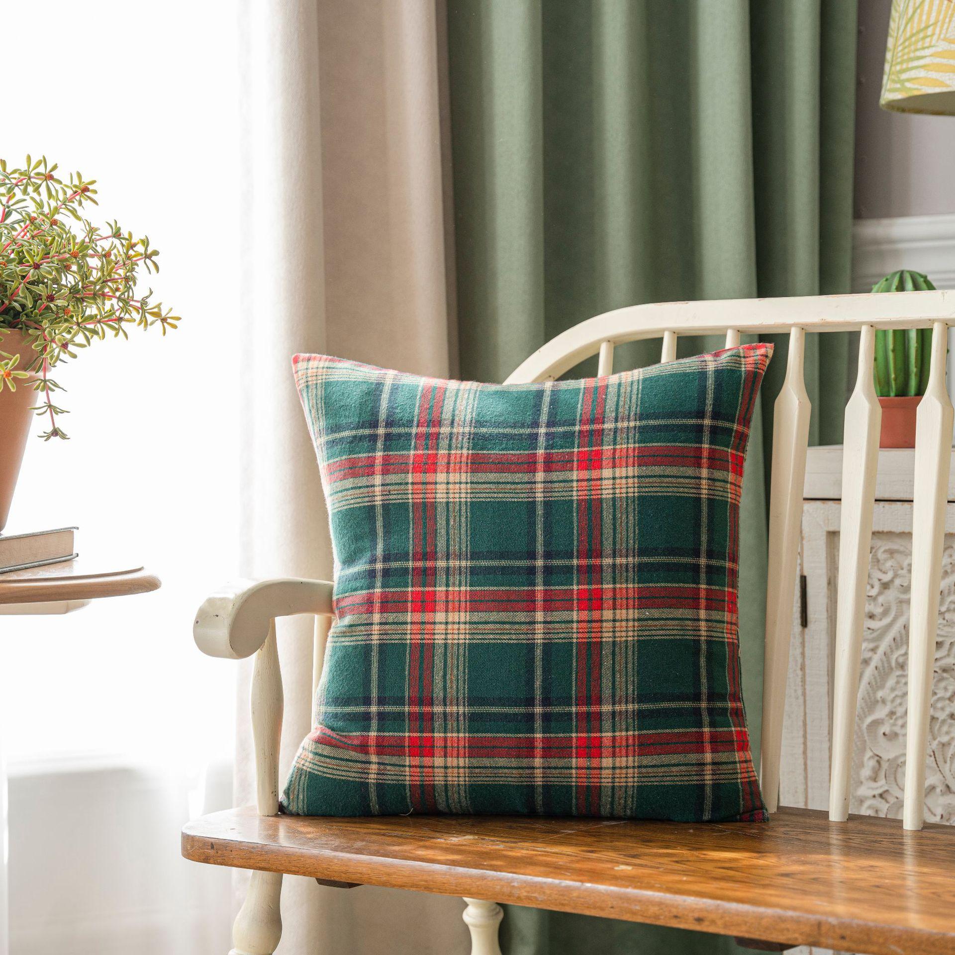 Декоративная наволочка в клетку на Рождество, красно-зеленая для подушки в шотландском стиле, чехол для подушки в фермерском стиле, плед в клетку Буффало, рождественский домашний декор 30x50cm