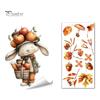 Removable Fall Window Stickers for Home Autumn Static Sticker with Cute Animals & Maple Leaves, Harvest Seasonal Glass Living Room Festival