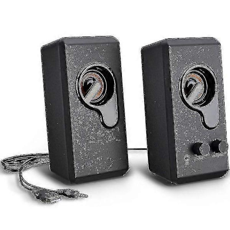 Computer Speakers, PC Speakers Stereo Sound USB Powered Multimedia Speakers with Colorful LED Light (Two-Pack)