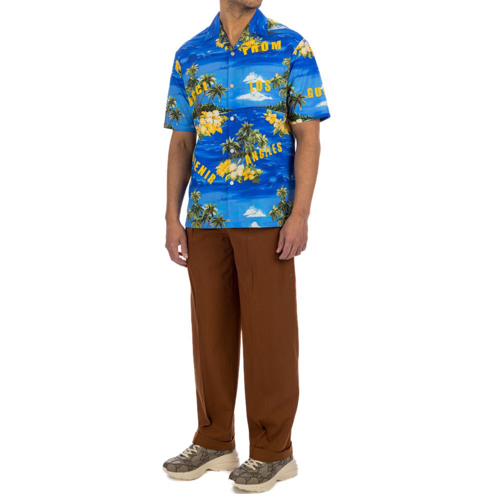 GUCCI Printed Cotton Poplin Bowling Shirt 694124-ZAJSR-4464