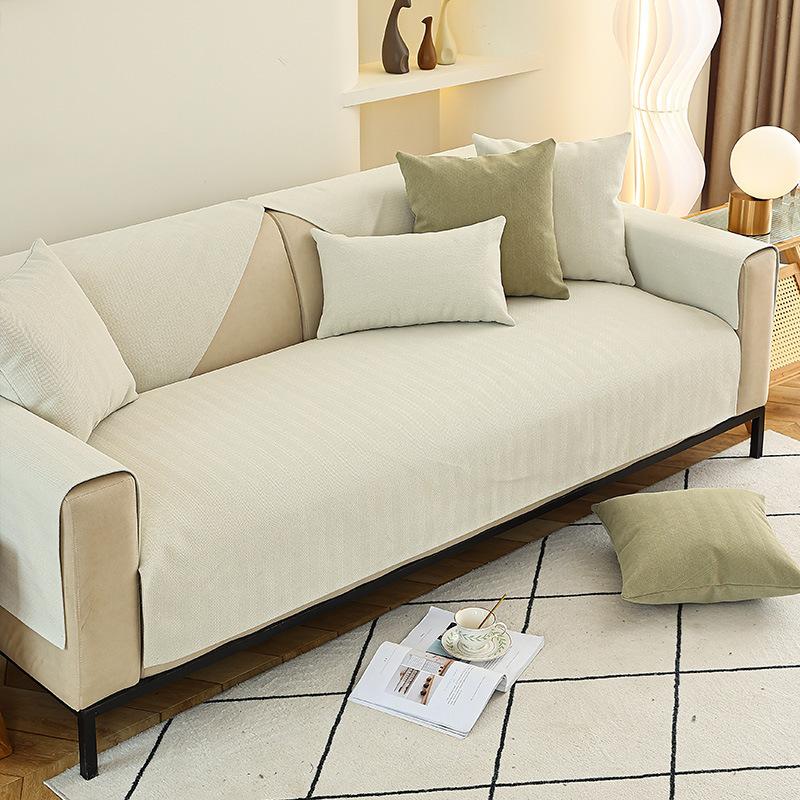 Sofa Cushion Four Seasons Universal Chenille Simple Cover Towel Light Luxury Nordic Matcha Sofa Cover