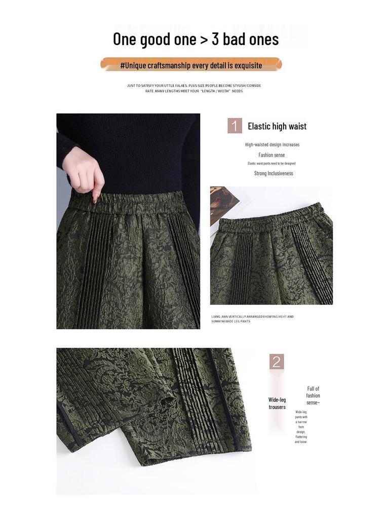 Warm Quilted Cocoon Pants for Middle-Aged Women - Chinese Style, Age-Reducing, Autumn/Winter Cotton, Loose Fit, Casual Tulip Design