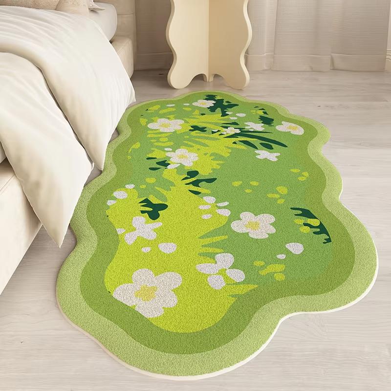 Cute Flower Carpet Rug For Bedroom Bedside Carpet Creative Floor Mat Soft Living Room Carpet Soft Foot Mat Fresh Home Dec