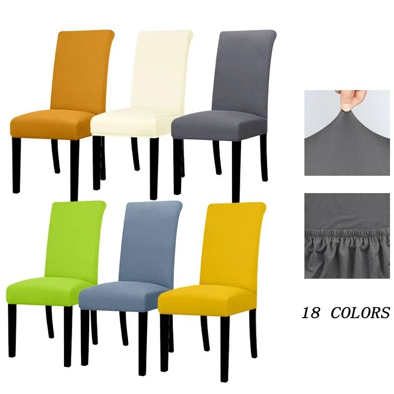 

Чехол на стул из спандекса, эластичные чехлы на стулья для столовой, 18-цветный чехол, дешевый чехол на сиденье для дома, не выцветает, можно стирать в машине