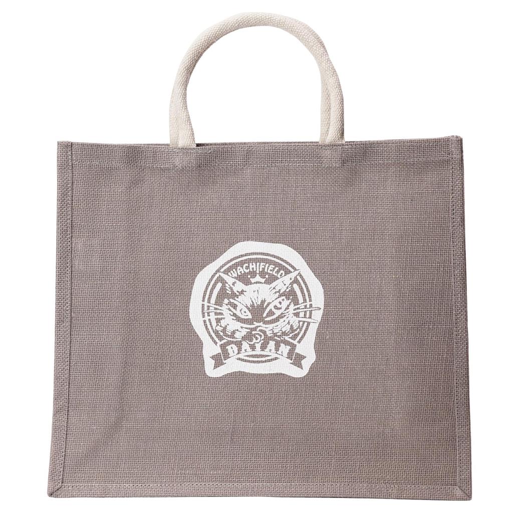 WACHIFIELD T2O Tote Bag, Large Capacity, Large Cat Design, Women's Walking Tote, Jute, WTJJ-03B, Gray